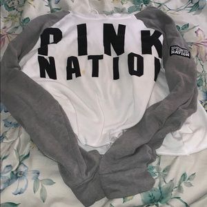 Victoria Secret pink cropped hoodie